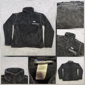 Patagonia Re-Tool Snap-T Pullover Womens S Small Black Fleece Jacket 25442